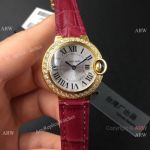 TW Swiss Made Ballon Bleu Cartier 28 Quartz Watch Yellow Gold LARGE Diamond